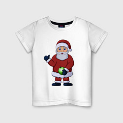 Детская футболка Дед Мороз с елочной игрушкой