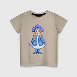 Детская футболка Снегурочка с косичками
