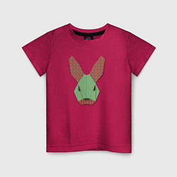 Футболка хлопковая детская Лоскутный кролик, цвет: маджента