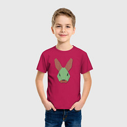 Футболка хлопковая детская Лоскутный кролик, цвет: маджента — фото 2