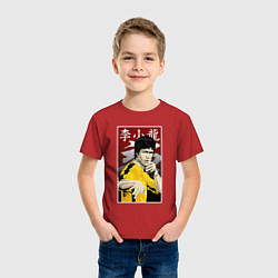 Футболка хлопковая детская Дракон Брюс Ли, цвет: красный — фото 2