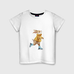Детская футболка Кролик на коньках