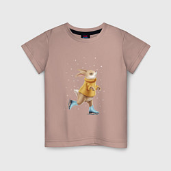 Детская футболка Кролик на коньках