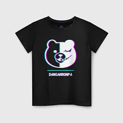 Детская футболка Символ Danganronpa в стиле glitch