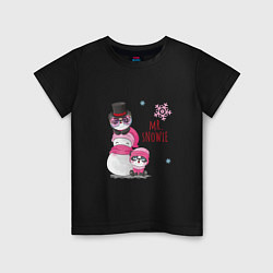 Детская футболка Снеговик и панды