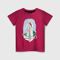 Детская футболка Девушка с ёлкой