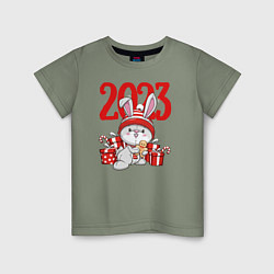 Детская футболка Зайка в подарках 2023