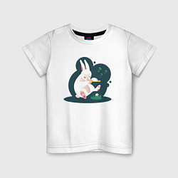 Детская футболка Кролик играет на флейте