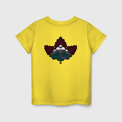 Детская футболка Горы в листьях / Желтый – фото 2