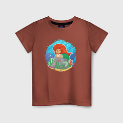 Детская футболка Маленькая русалочка на камне