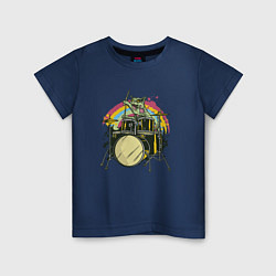 Детская футболка Зомби кот барабанщик