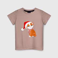 Детская футболка Новогодний рыжий кот