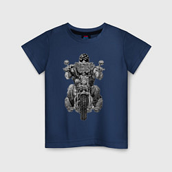 Футболка хлопковая детская Ride biker, цвет: тёмно-синий