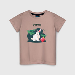 Детская футболка Новогодний кролик 2023