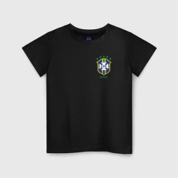 Футболка хлопковая детская Пеле ретро форма, цвет: черный