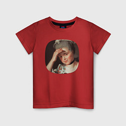 Детская футболка Картина ренессанса - женщина фэйспалмит