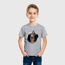 Футболка хлопковая детская Мультяшная ведьма Хэллоуин, цвет: меланж — фото 2