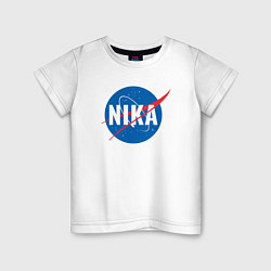 Футболка хлопковая детская Ника в стиле NASA, цвет: белый