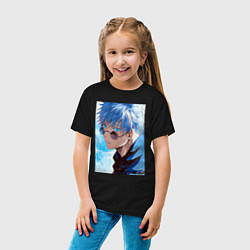 Футболка хлопковая детская Сатору Годжо в очках - Jujutsu kaisen, цвет: черный — фото 2