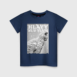 Детская футболка Heavy new year - драный уличный котяра