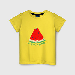 Футболка хлопковая детская One in a melon, цвет: желтый