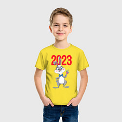 Футболка хлопковая детская Заяц 2023, цвет: желтый — фото 2