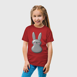 Футболка хлопковая детская Чёрный кролик неваляшка, цвет: красный — фото 2