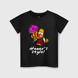 Детская футболка Гомер Симпсон тянется за пончиком