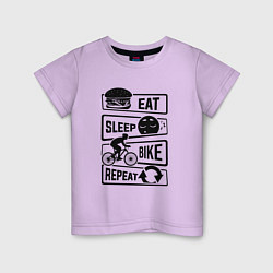 Детская футболка Eat sleep bike repeat art