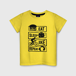 Детская футболка Eat sleep bike repeat art