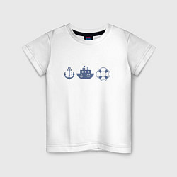 Детская футболка Якорь спасательный круг корабль