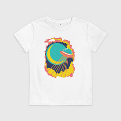 Детская футболка Летающая тарелка в небе