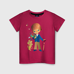 Детская футболка Мальчик и собачка