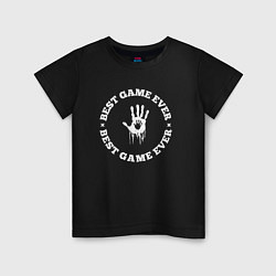 Футболка хлопковая детская Символ Death Stranding и круглая надпись best game, цвет: черный