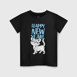 Детская футболка Happy new year - kitten