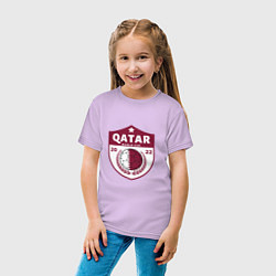 Футболка хлопковая детская Qatar - World Cup, цвет: лаванда — фото 2