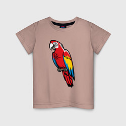 Детская футболка Попугай Ара на жердочке