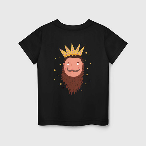 Детская футболка Король в золотой короне / Черный – фото 2