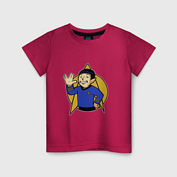 Футболка хлопковая детская Spoke - vault boy, цвет: маджента