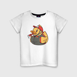 Детская футболка Резиновая утка пожарный