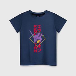 Детская футболка Евангелион - силуэт Евы 01