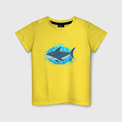 Детская футболка Мультяшная акула под водой