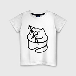 Детская футболка Котик с елкой