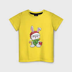 Детская футболка Зайчик с ёлочкой
