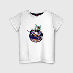 Детская футболка Птицы на мечтающем космонавте