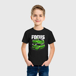 Футболка хлопковая детская Ford Focus art, цвет: черный — фото 2