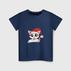 Детская футболка Милый Санта-Кот