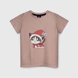 Детская футболка Санта-кошка