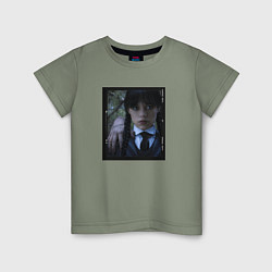 Детская футболка Уэнсдэй в лесу