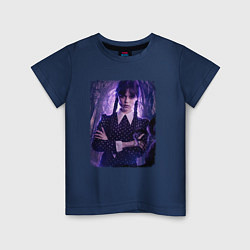 Детская футболка Уэнсдэй и луна